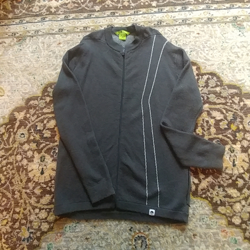 Gray Zip Cardigan